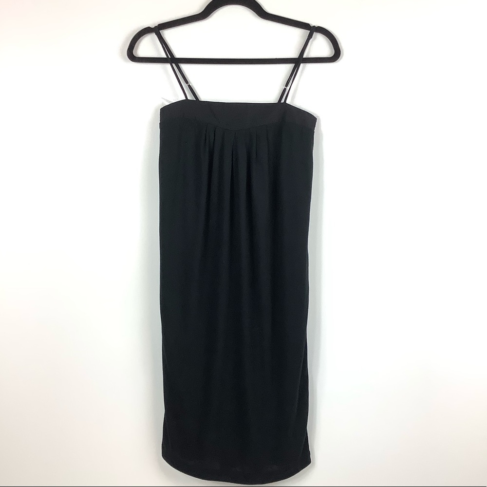 Club Monaco Black Strappy Dress Silk Trim XS